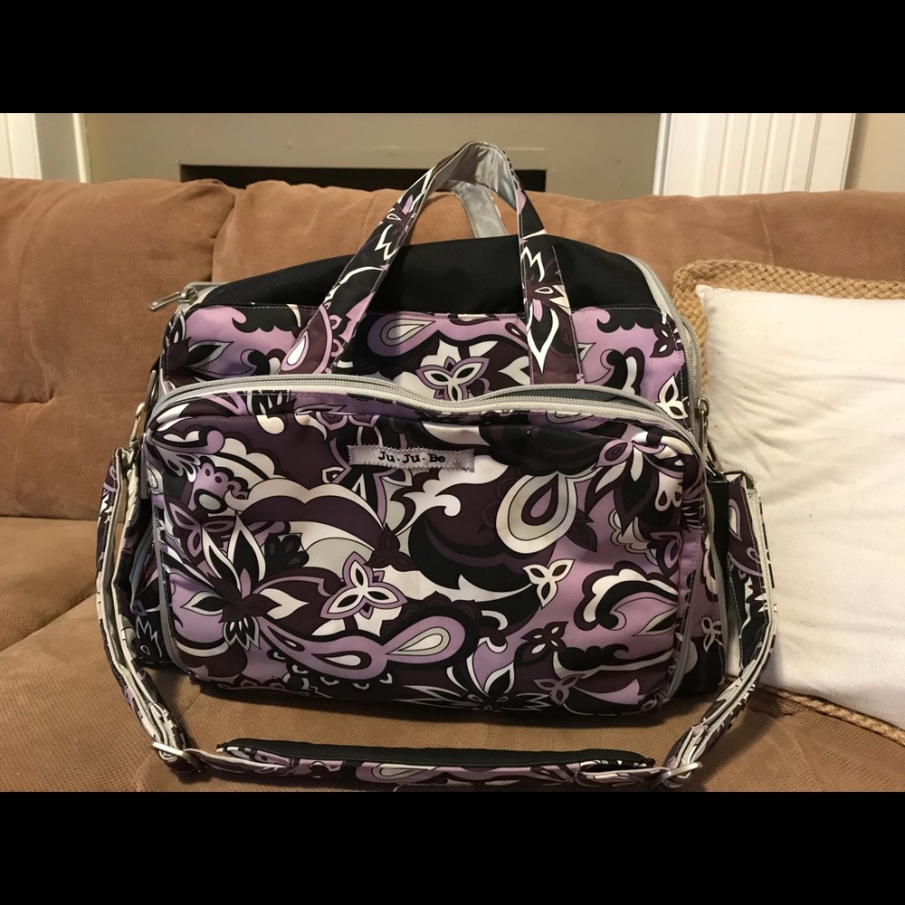 Jujube Be prepared in purple paisley diaper bag